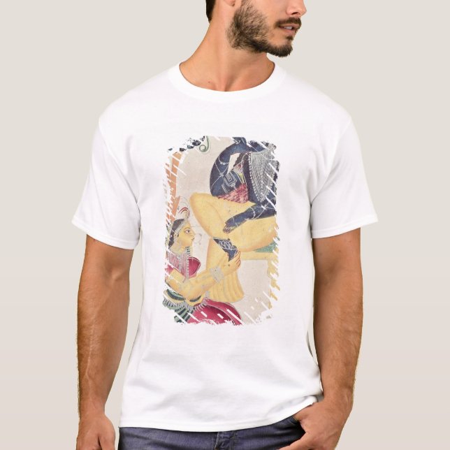 T-shirts O deus Krishna com seu amor mortal, Radha (Frente)