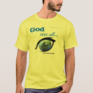 T-shirts O deus vê toda a bíblia citar