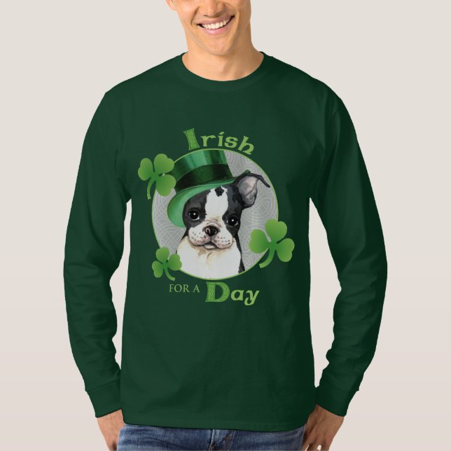 T-shirts O dia Boston Terrier de St Patrick (Frente)