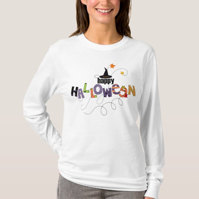 T-shirts O Dia das Bruxas feliz (Frente)