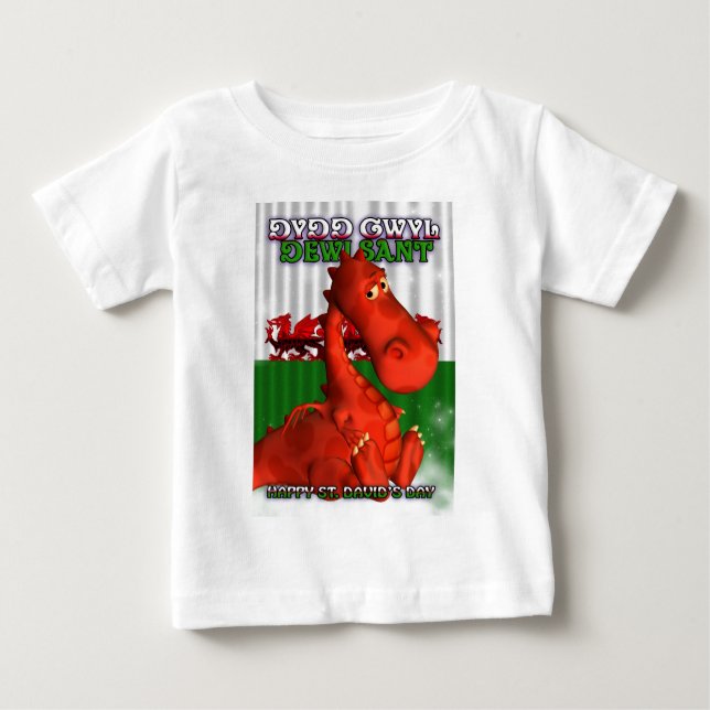 T-shirts O dia de St David, cartão de Galês, Dydd Gwyl Dewi (Frente)