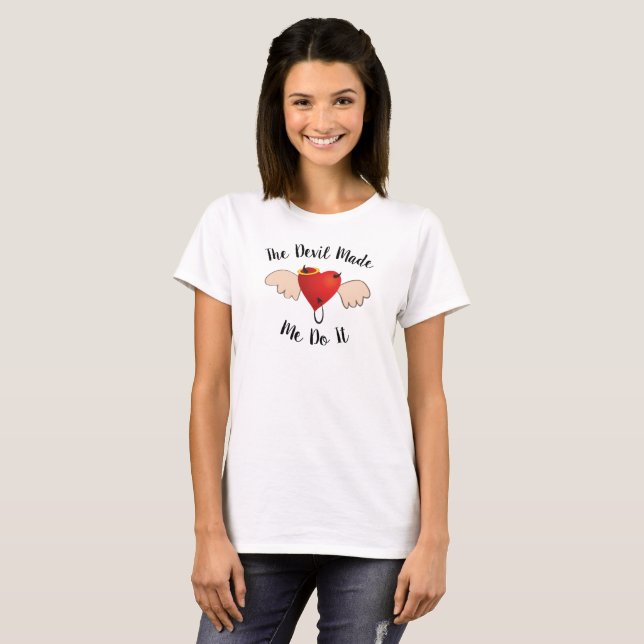 T-shirts O diabo fez-me fazê-lo (Frente Completa)