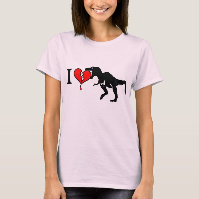 T-shirts O dinossauro come o coração (Frente)