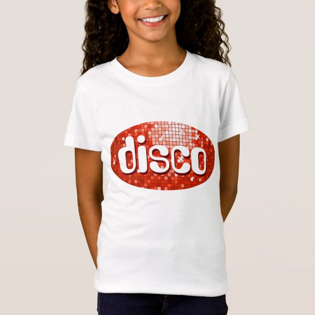 T-shirts O disco telha meninas vermelhas do "disco" coube o (Frente)