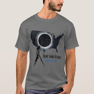 T-shirts O eclipse solar total 2017 com EUA transparentes