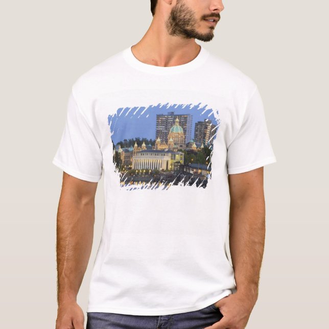 T-shirts O edifício do Parlamento iluminado por dentro (Frente)