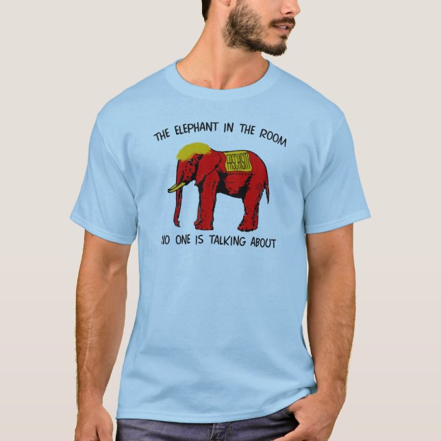 T-shirts O elefante na sala ninguém está falando (Frente)