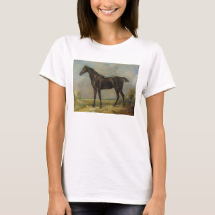 T-shirts O Equitação-Cavalo preto do polícia de Golding,