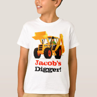 T-shirts O escavador amarelo do miúdo conhecido feito sob