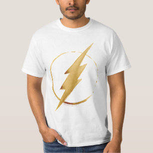 T-shirts O Flash Emblema do tórax amarelo