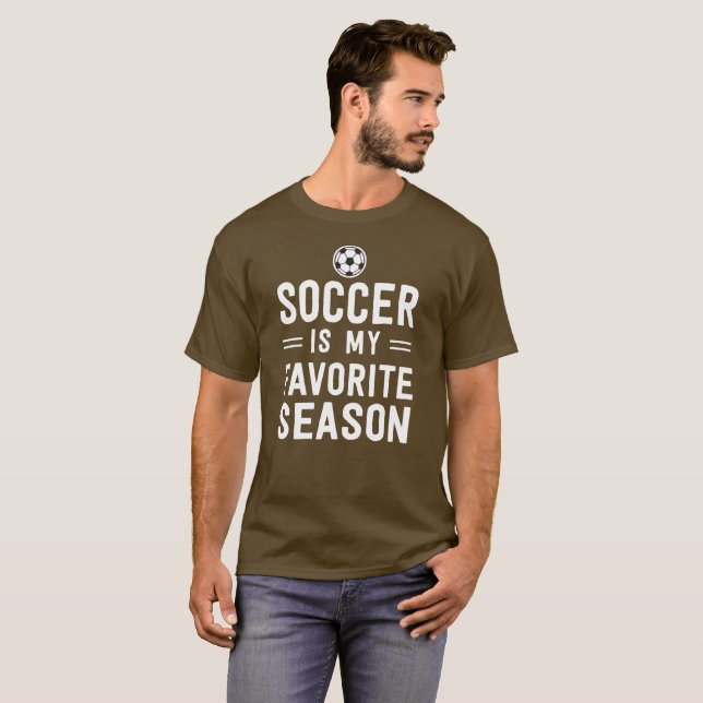T-shirts O futebol é minha estação favorita com bola de (Frente Completa)