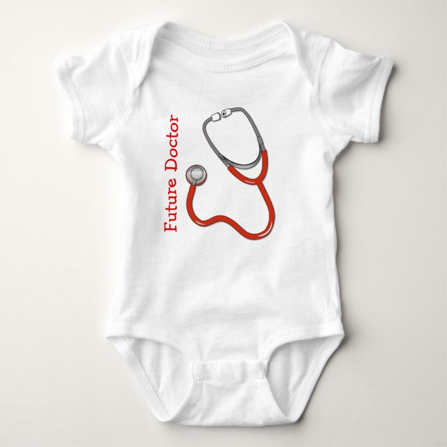 T-shirts O Futuro Doutor Bebê Bodysuit (Frente)