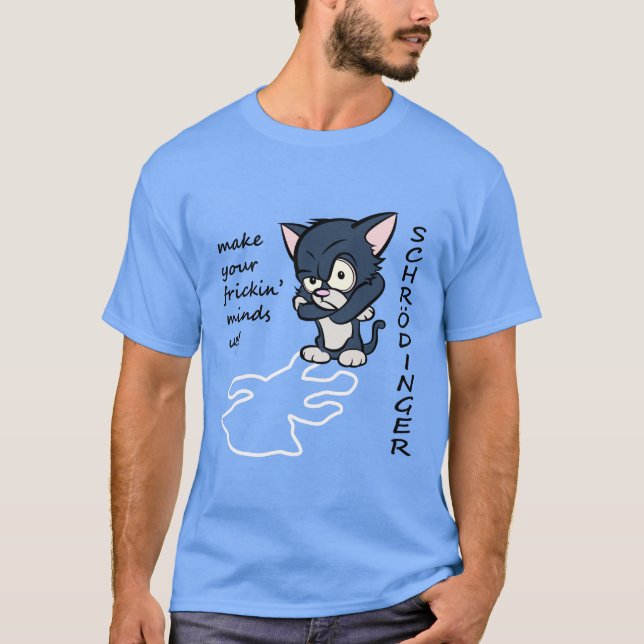 T-shirts O gato de Schrodinger engraçado (Frente)