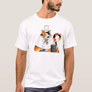 T-shirts O gato do sopro do cozinheiro chefe