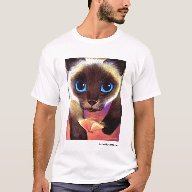 T-shirts O gato Siamese 104 SEGUE-ME JudeMaceren.com (Frente)