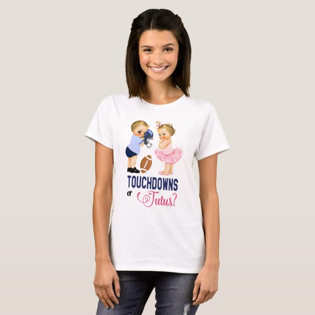 T-shirts O género do bebê dos aterragens ou dos tutus (Frente Completa)