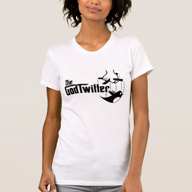 T-shirts O GodTwitter - senhoras, brancas (Frente)