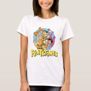 T-shirts O Gráfico da Família Flintstones e Rubbles
