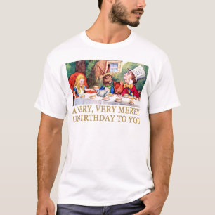 T-SHIRTS O HATTER LOUCO DESEJA A ALICE UMA FELIZ