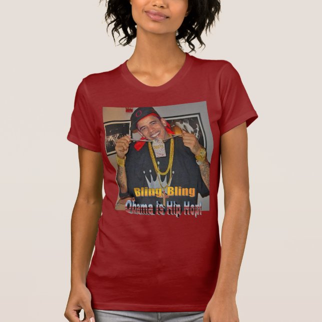T-shirts O hip-hop da mulher de Obama (Frente)