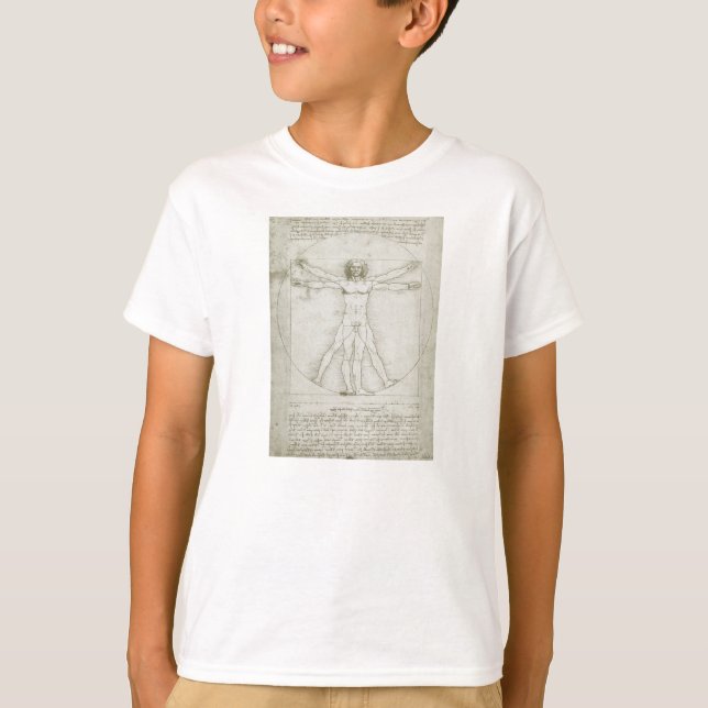 T-shirts O Homem Vitruviano de Leonardo da Vinci (Frente)
