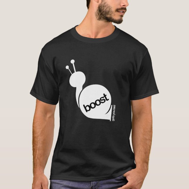 T-shirts O impulso obtem-no colocado - o caracol branco (Frente)