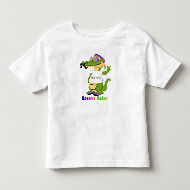 T-shirts O jacaré Groovy personaliza e personaliza (Frente)