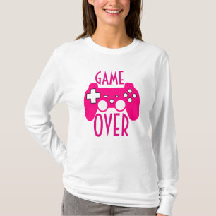 T-shirts O jogo branco & cor-de-rosa da mulher sobre a Capa