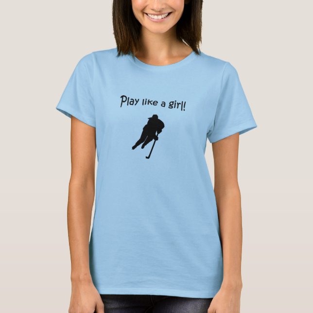 T-shirts O jogo gosta de uma menina - hóquei (Frente)