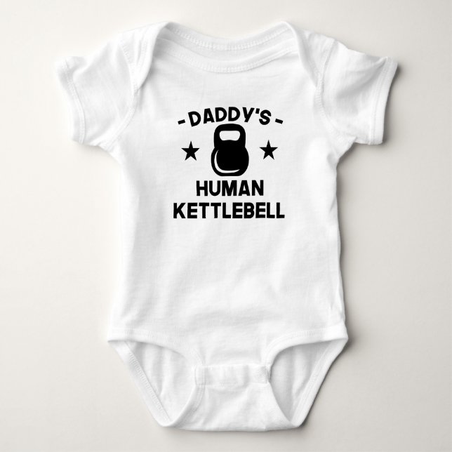 T-shirts O Kettlebell humano do pai (Frente)