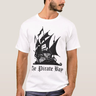 T-shirts O logotipo da baía do pirata com do logotipo parte