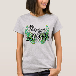 T-shirts O macaco do vôo voa a tipografia cómico