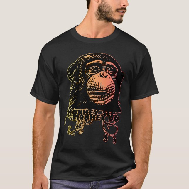 T-shirts o macaco VÊ o macaco FAZER (Frente)