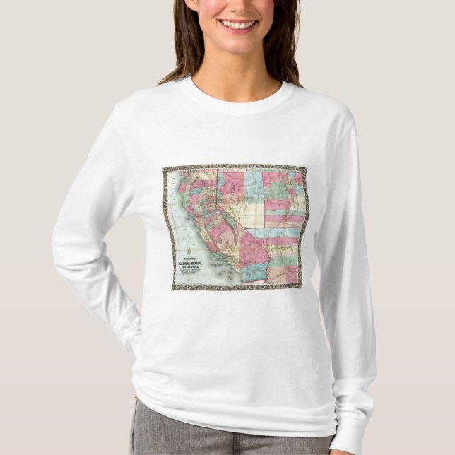 T-shirts O mapa de Bancroft de Califórnia, Nevada (Frente)