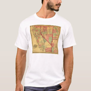 T-shirts O mapa de Bancroft de Califórnia, Nevada, Utá