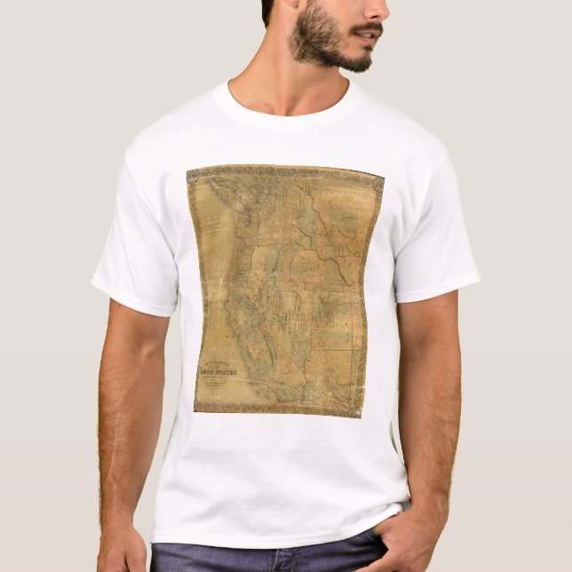T-shirts O mapa de Bancroft dos estados pacíficos (Frente)