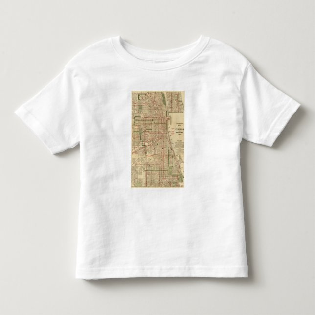 T-shirts O mapa de Blanchard de Chicago (Frente)