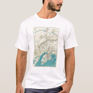 T-shirts O mapa de Sleem de Alaska central