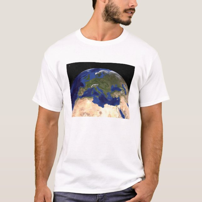 T-shirts O mármore azul da próxima geração da Terra 7 (Frente)