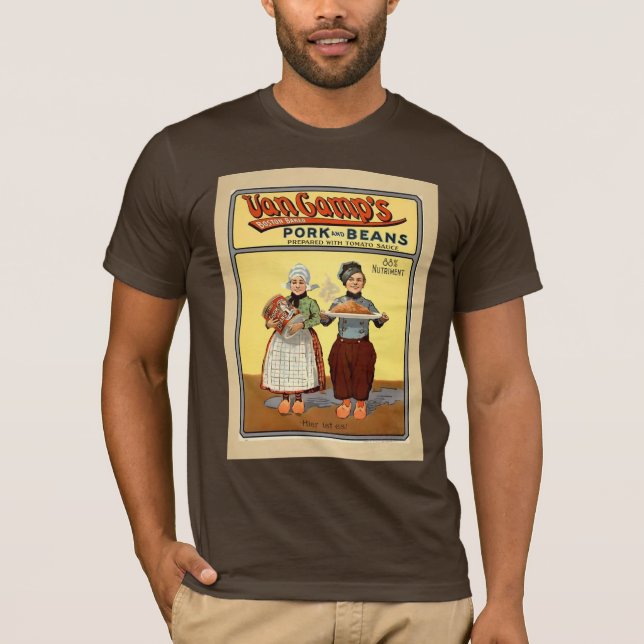 T-shirts O marrom do m de Pork&Beans (Frente)