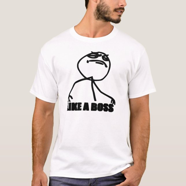 T-shirts o meme da raiva gosta de um chefe (Frente)