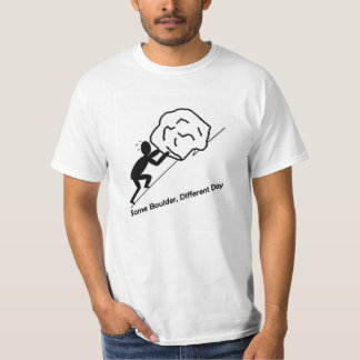 T-shirts O mesmo Boulder, T-Camisa diferente do dia