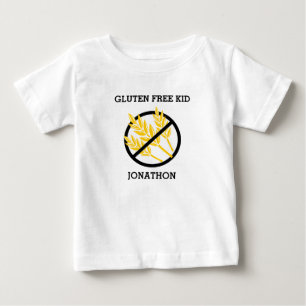 T-shirts O miúdo sem glúten não personalizou nenhum glú