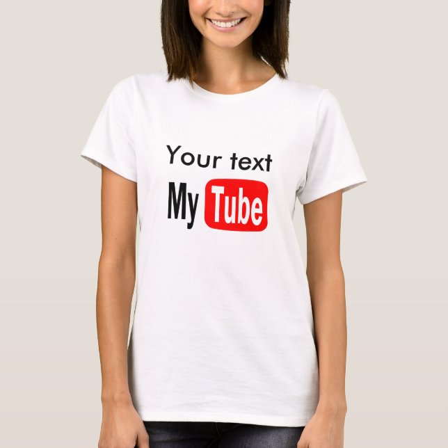 T-shirts O modelo engraçado de YouTube, fá-lo você mesmo, (Frente)