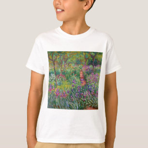 T-shirts o monet floresce o vintage -íris-jardim-em-giverny