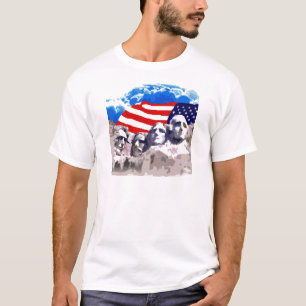 T-shirts O Monte Rushmore com bandeira americana