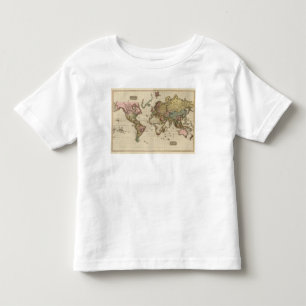 T-shirts O mundo na projeção de Mercator