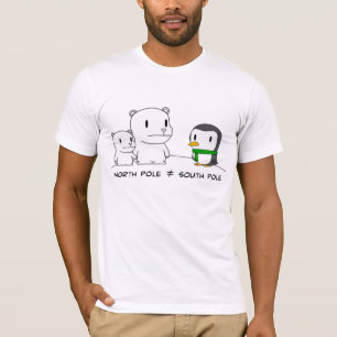 T-shirts O Norte e Sul pólo (rotulação preta)