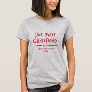 T-shirts O nosso primeiro Natal como o Sr. e a Sra. 1rua Na