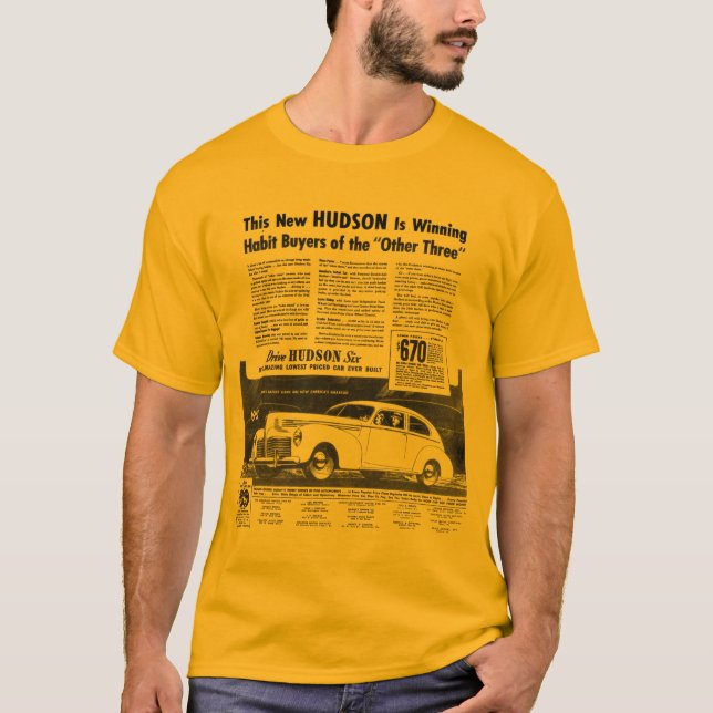 T-shirts O ouro 1940 novo do automóvel de HUDSON (Frente)